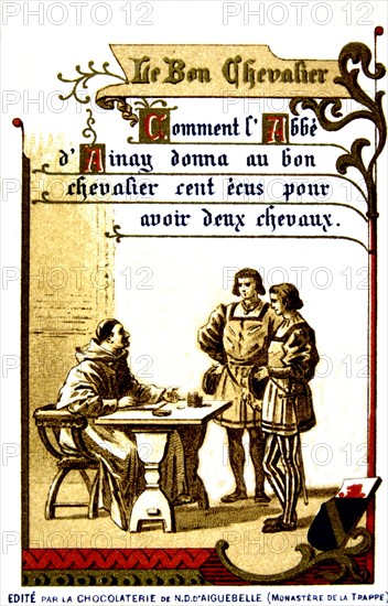 The Abbot d'Ainay gives one hundred crowns to Bayard for two horses