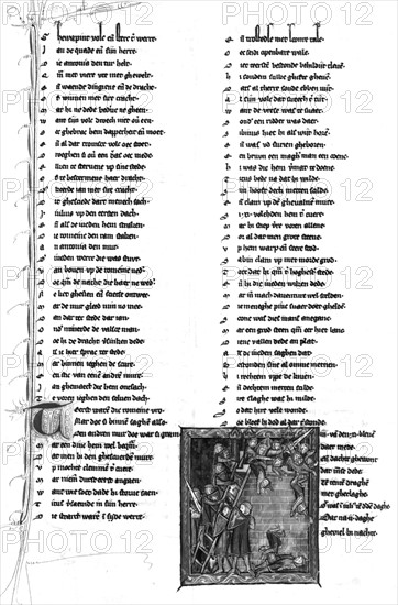 Histoire de Bijbels of Rijmbijbel, par Jacob van Maerlant, Scène de siège (Jérusalem)