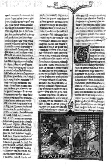 Roman de Godefroy de Bouillon : Godefroy de Bouillon coupe un chameau en deux d'un seul coup d'épée