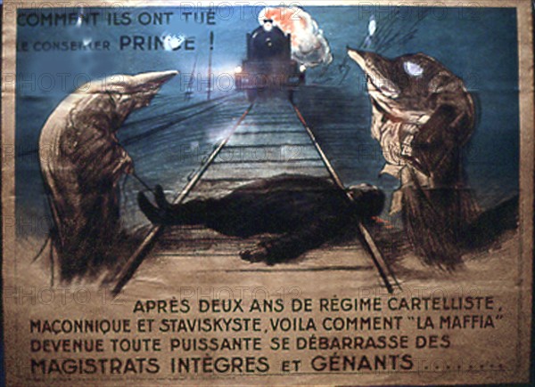 Political poster against the cartel of the masonic and left-wing parties