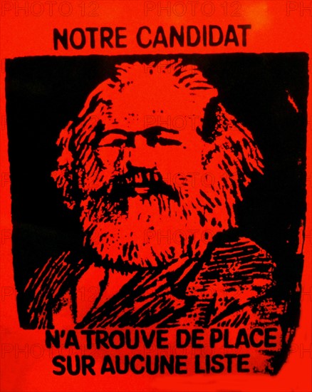 Affiche anonyme au moment des élections. Karl Marx