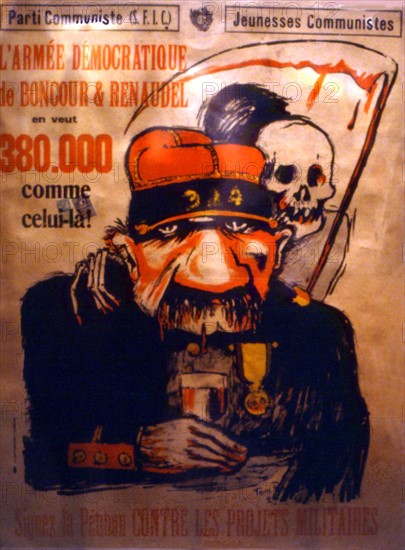 Affiche du Parti communiste français de propagande antimilitariste