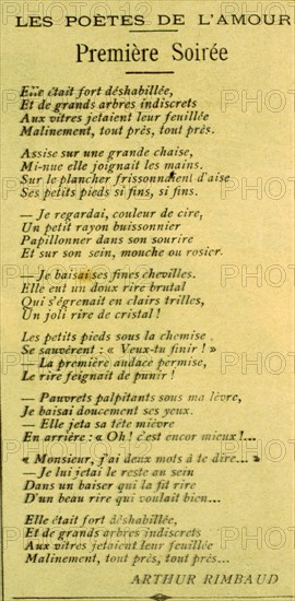 Poème : "Première soirée" d'Arthur Rimbaud
