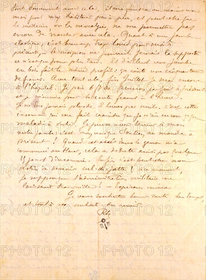 Lettre manuscrite d'Arthur Rimbaud (1854-1891)