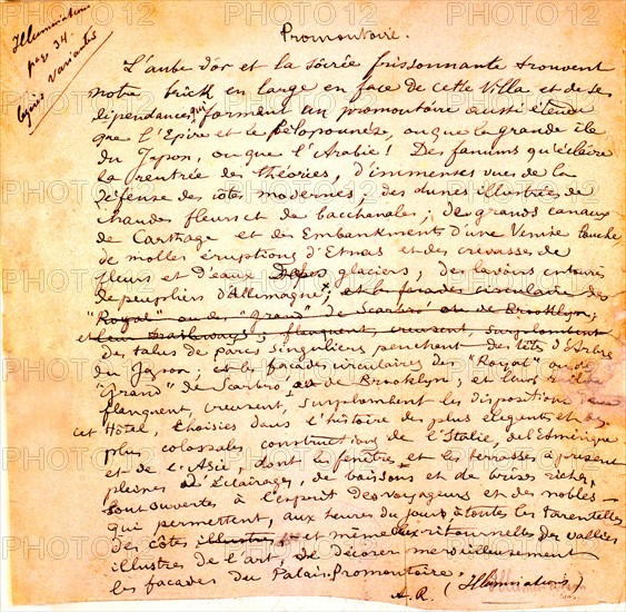 Lettre manuscrite d'Arthur Rimbaud (1854-1891)