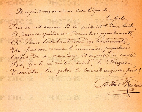 Lettre manuscrite d'Arthur Rimbaud (1854-1891)