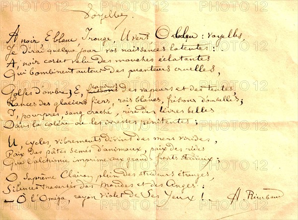 Handwritten letter by Arthur Rimbaud