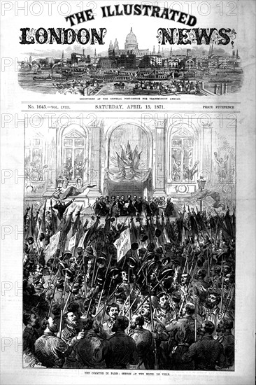 Commune de Paris. Scène à l'hôtel de Ville, in "The illustrated London News"