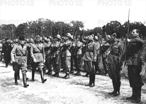 Mussolini during the foundation of a new city on the drained Pontine Marshes