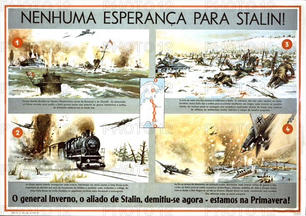 Affiche de propagande allemande anti-bolchevique en langue espagnole, Offensive allemande en URSS