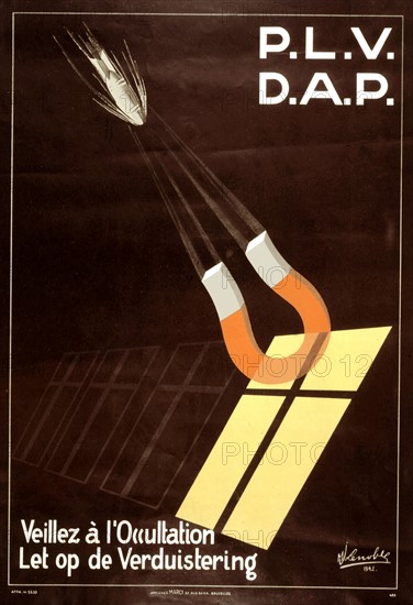 Affiche de M.J. Lenoble pour la défense passive