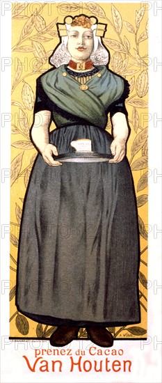 Advertising poster for Van Houten cocoa