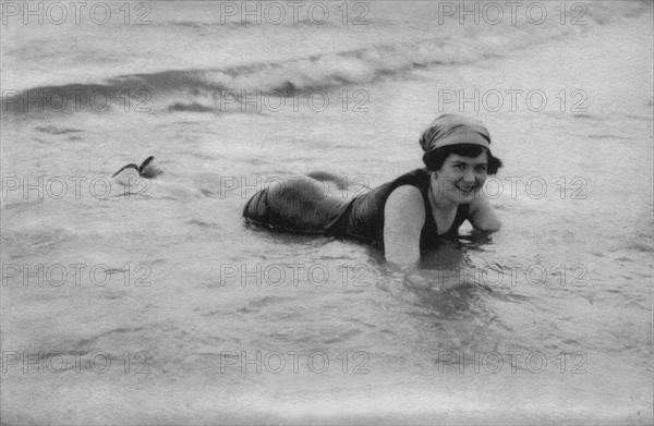 At the beach, postcard