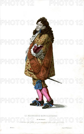 Illustration for "The Blue-Stockings" by Molière, Monsieur Jourdain