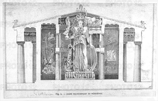 Cross section of the Parthenon, Athens