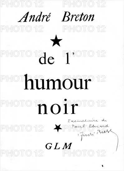 Cover of André Breton's work: "De l'humour noir" (Black humour)