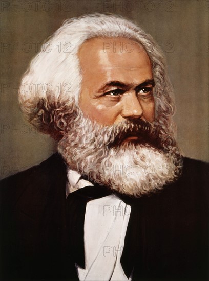 Chinese chromolithograph. Portrait of Karl Marx (1818-1883).