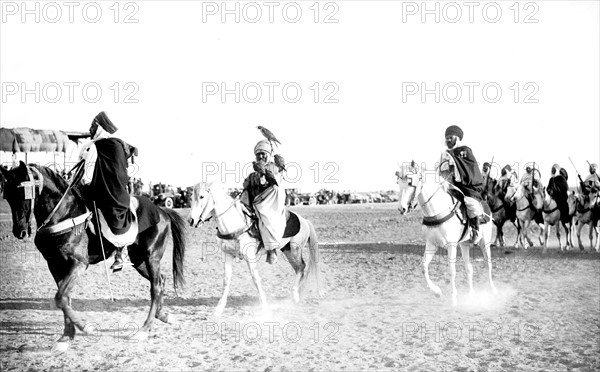 Voyage du président Millerand. Biskra. Fauconnier