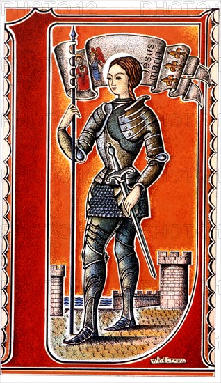 Fruit jelly box illustrated by R. Hétreau, representing Joan of Arc