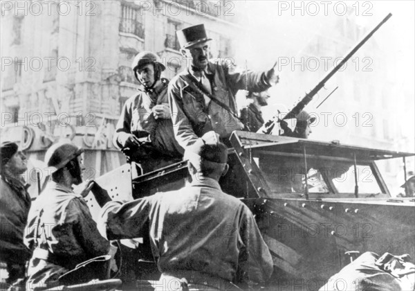 Liberation of Paris. General Leclerc on the outskirts of Paris