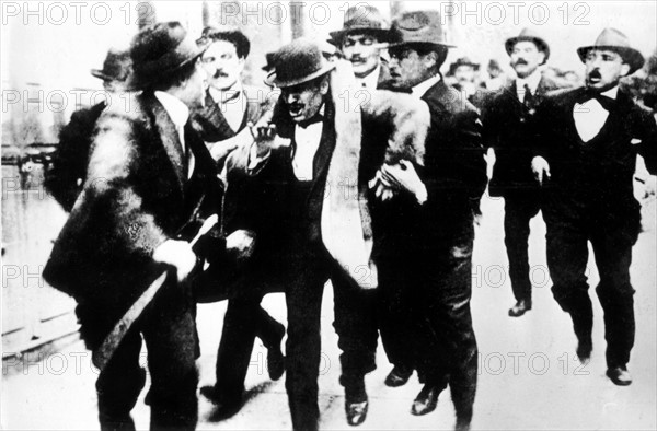 Mussolini arrested in Rome, April 11, 1915