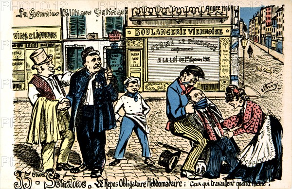 Satirical postcard about the strikes