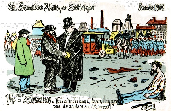 Satirical postcard about the strikes