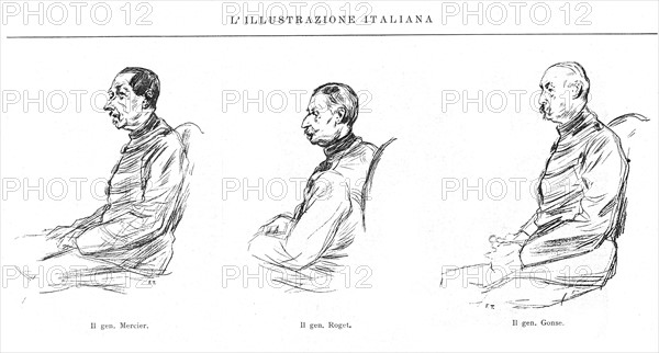 Dreyfus affair, the Rennes trial (1899) in "l'Illustrazione Italiana"