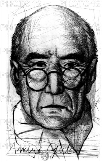 André Gide. Portrait par P.Y. Tremois in "La porte étroite". Editions Sauret