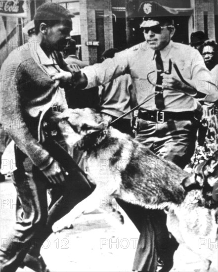 Demonstration for the civil rights in Montgomery, police repression