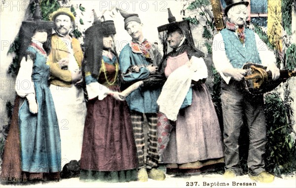 Baptism in the French countryside of Bresse, c.1920