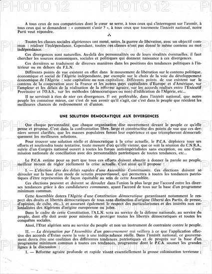 Tract du Parti communiste algérien : "Appel au peuple algérien", page 2