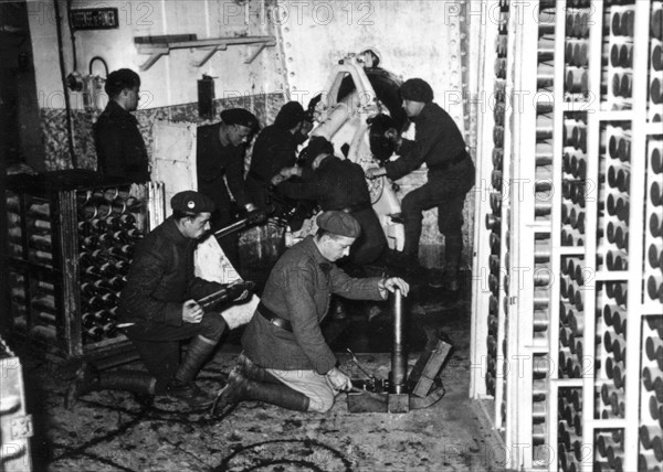 The Maginot line. Inside of an artillery blockhouse