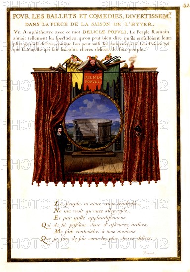 Jacques Bailly, Mottos for the king's tapestries, where the four elements and the four seasons of year 1663-1664 are represented