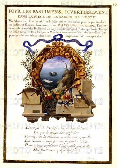 Jacques Bailly
Mottos for the king's tapestries, where the four elements and the four seasons of year 1663-1664 are represented