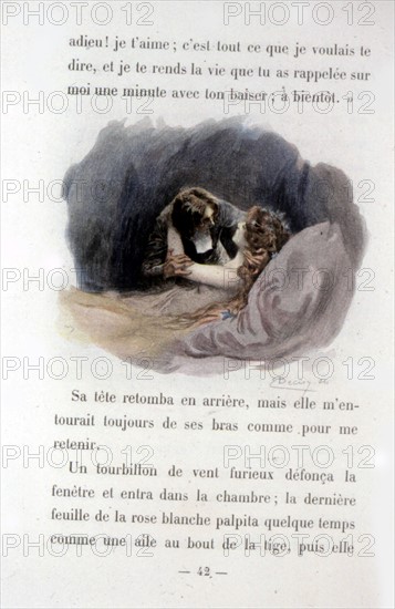 La morte amoureuse. Lithographie d'après A. P. Laurens