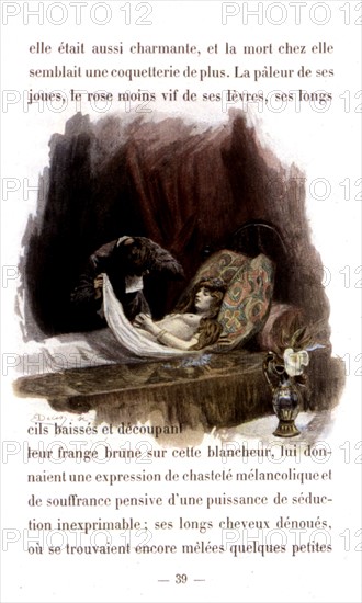 La morte amoureuse. Lithographie d'après A. P. Laurens