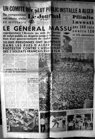 War in Algeria, Front page of the newspaper "Le Journal d'Alger"