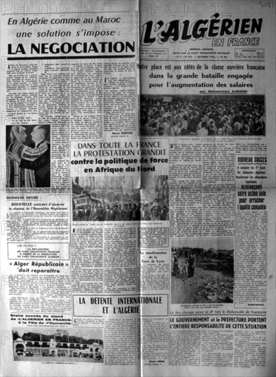 War in Algeria, Front page of the newspaper "L'Algérien en France"