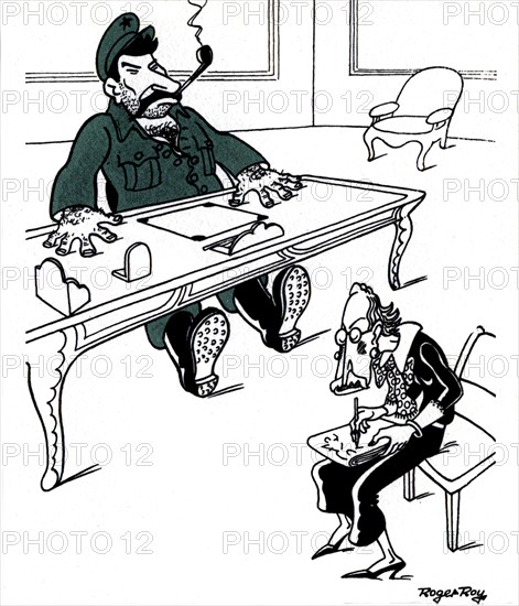 Caricature by Roger Roy against Léon Blum and the Popular Front