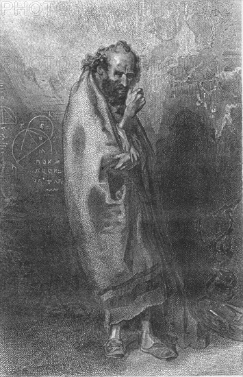 Le comte de Monte-Cristo. Gravure de Gavarni. L'abbé Faria