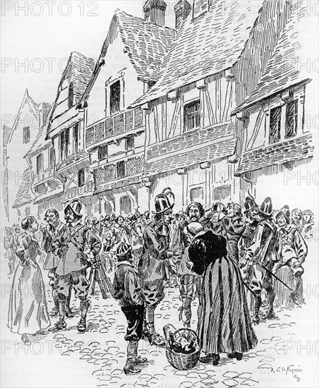 Illustration by R. de la Nézière. "Twenty Years After" (Sequel to "The Three Musketeers").