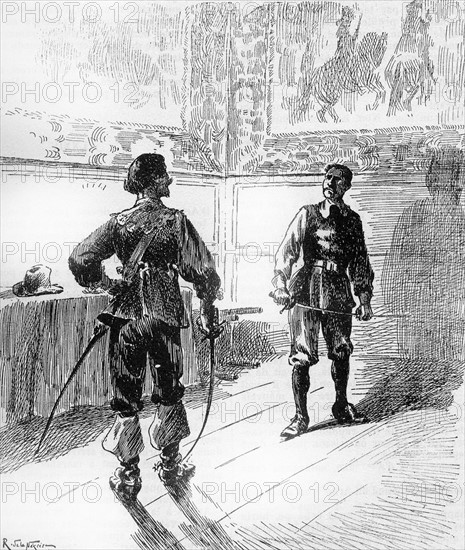 Illustration by R. de la Nézière. "Twenty Years After" (Sequel to "The Three Musketeers").