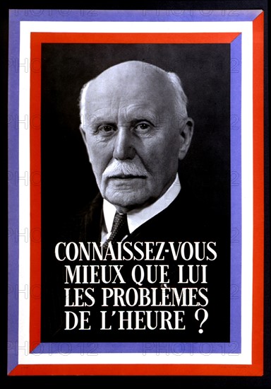 Propaganda poster glorifying Marshal Pétain (1856-1951)