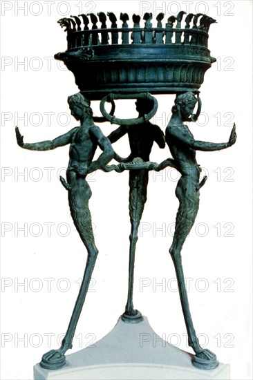 Bronze, Tripod decorated with satyrs