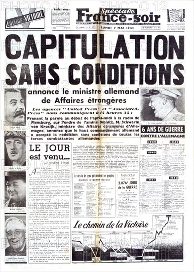 Capitulation de l'Allemagne, "France-Soir" du 7 mai 1945