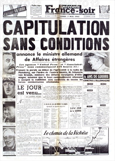 Surrender of Germany, in "France-Soir", May 7, 1945