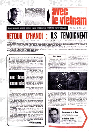 Vietnam war. Newspaper "Avec le Viêtnam", 1968