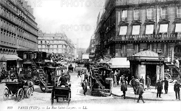 Saint-Lazare street in Paris