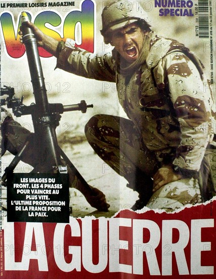 Front page of the French newspaper "VSD". Beginning of the first Iraq war